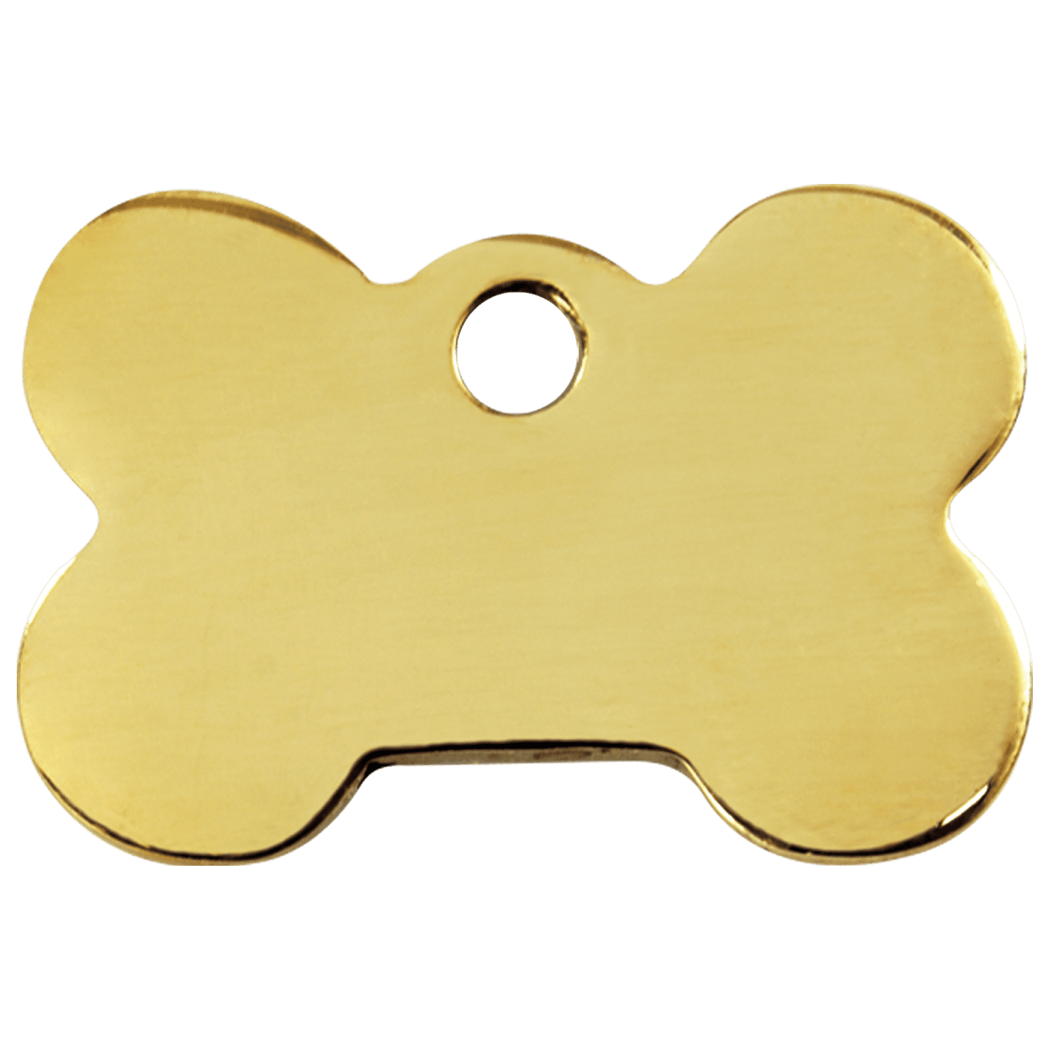 Vue avant - Médaille personnalisée pour chien Red Dingo Laiton plat Os - Gravure incluse