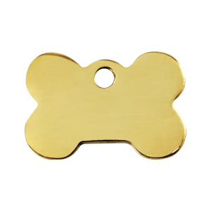 Placa para perro hueso en latón plano tamaño M