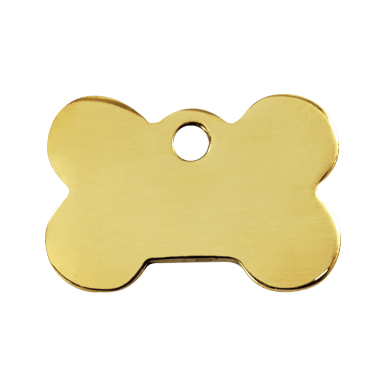 Vue avant - Médaille personnalisable pour chien Red Dingo - Laiton plat Os - Talla M - 03-BN-ZZ-ME