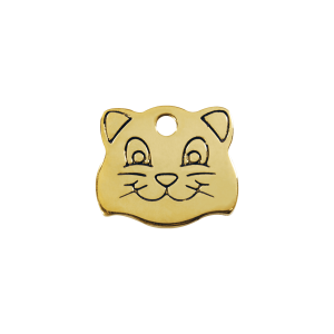 Placa para gato cabeza de gato en latón plano S