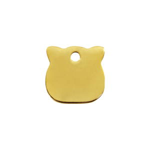Placa para gato cabeza de gato en latón plano S