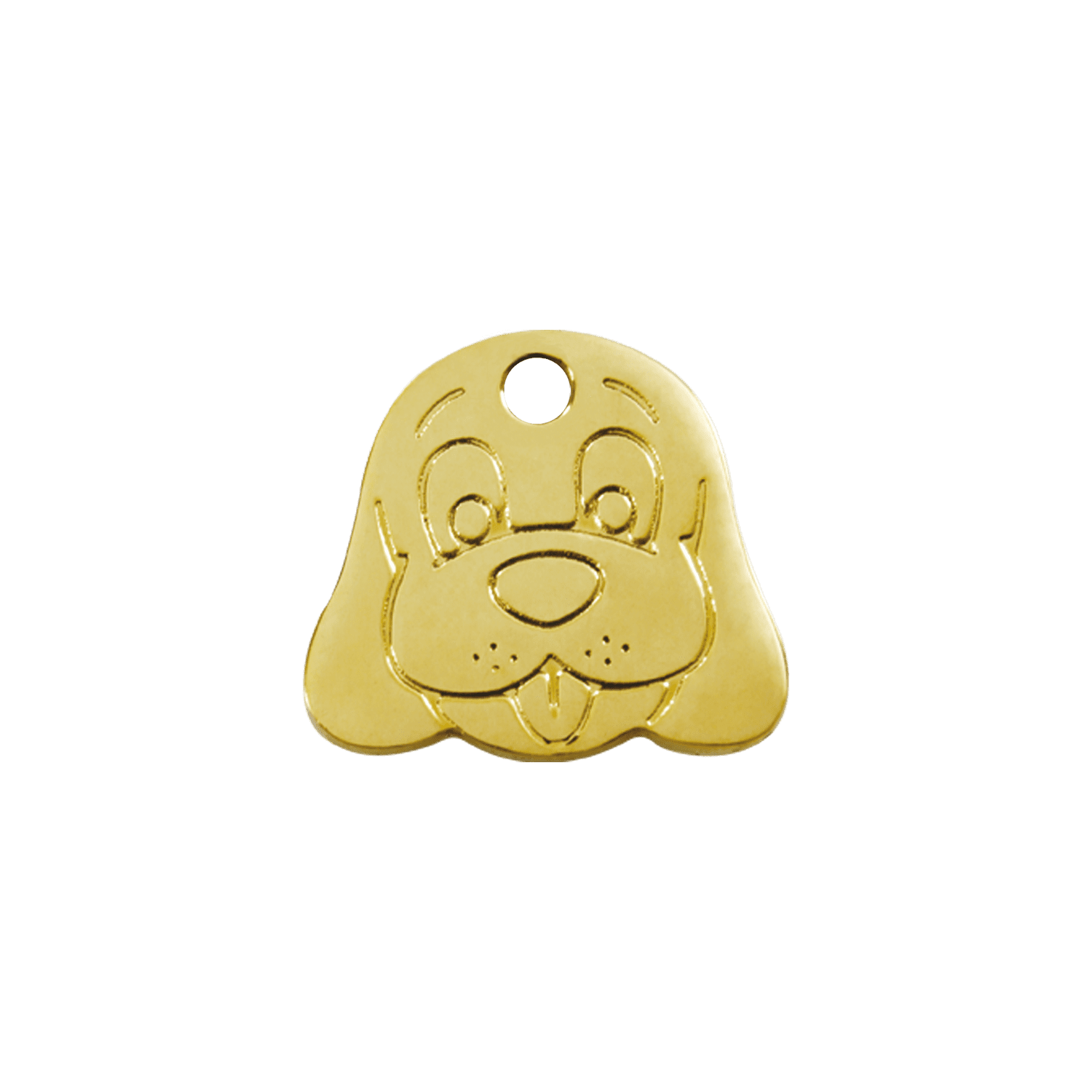 Vue avant - Médaille personnalisable Red Dingo Laiton plat - Tête de chien - Talla S