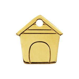 Placa para perro en latón plano - Talla M