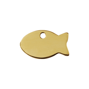 Placa para gato pequeña diseño Pez en latón plano