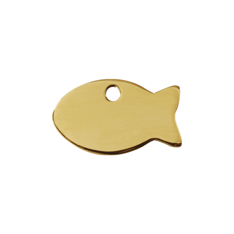 Vue avant - Médaille personnalisable Red Dingo Laiton plat motif poisson - Talla S - 03-FI-ZZ-SM