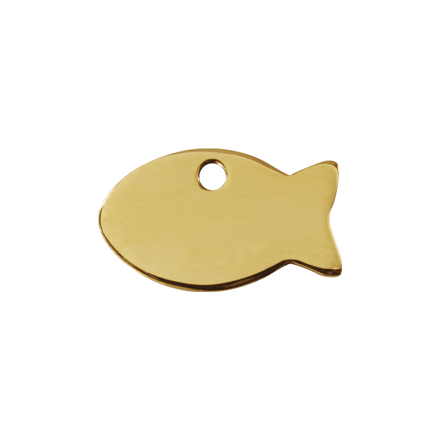 Vue avant - Médaille personnalisable Red Dingo Laiton plat motif poisson - Talla S - 03-FI-ZZ-SM