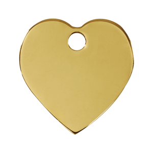 Placa para perro corazón en latón plano grande