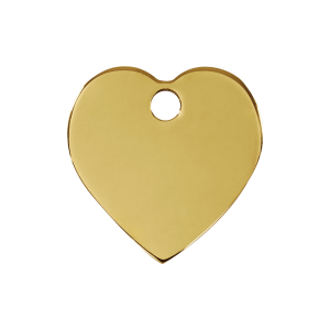 Placa para perro corazón en latón plano mediana