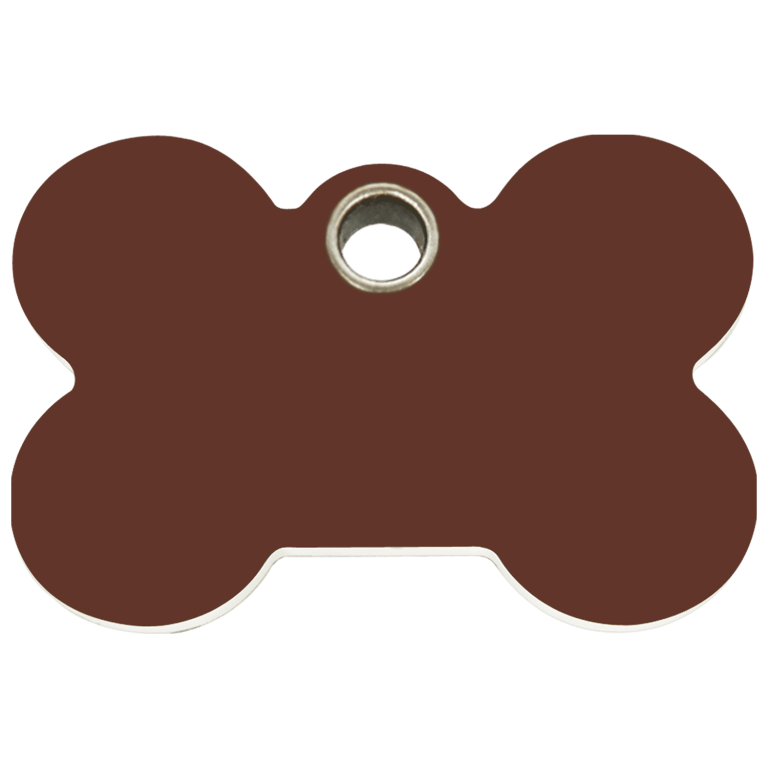 Vue avant - Médaille personnalisable Red Dingo Os Brun Talla L pour chien - 04-BN-BR-LG