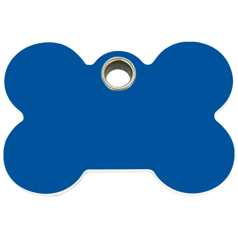 Vue avant - Médaille personnalisée pour chien Red Dingo Os Bleu foncé L - Gravure incluse