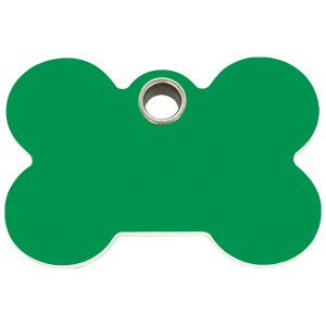 Placa para perro grande en plástico plano verde diseño Hueso