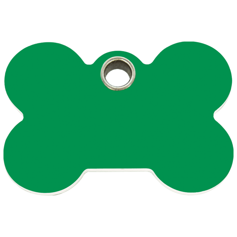 Vue avant - Médaille personnalisable pour chien Red Dingo Os Vert Talla L - 04-BN-GR-LG