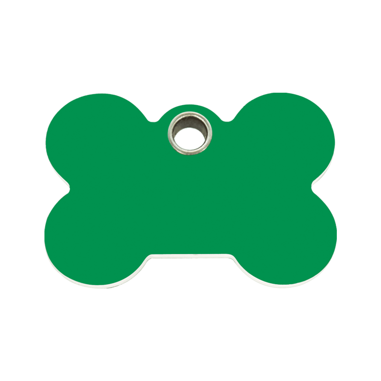 Vue avant - Médaille personnalisable Red Dingo Os vert Talla M pour chien - Réf : 04-BN-GR-ME