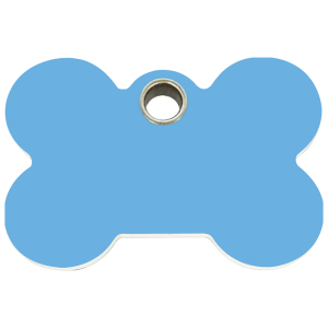 Placa para perro grande diseño Hueso azul claro plástico plano