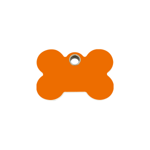 Placa para gato o perro pequeño Hueso naranja plástico plano S personalizada