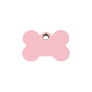 Placa para gato pequeña diseño Hueso rosa plástico plano
