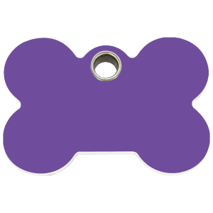 Placa para perro grande diseño Hueso en plástico plano violeta