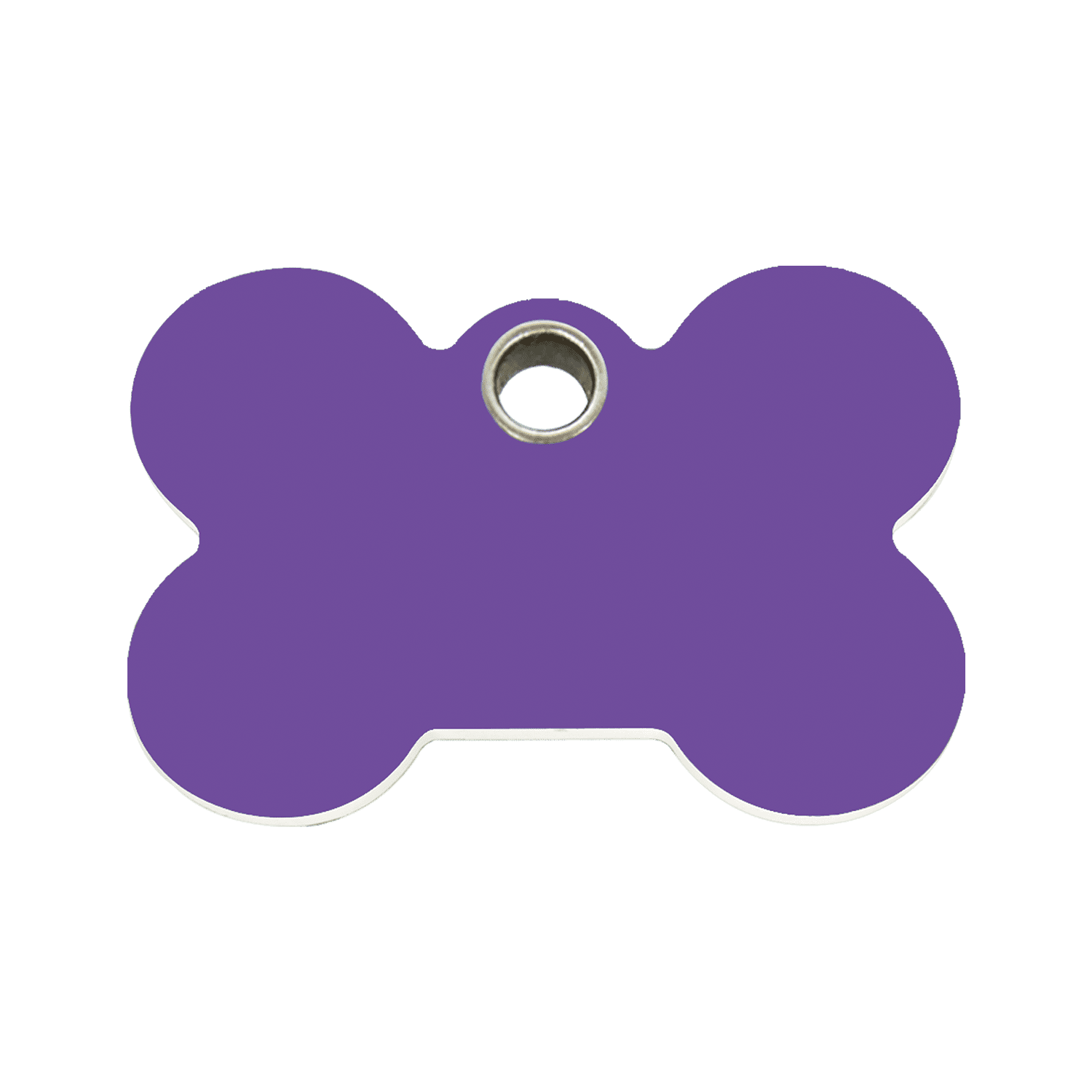 Vue avant - Médaille personnalisée pour chien ou chat - Red Dingo - Os violet - Talla M