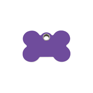 Placa para gato o perro pequeño Hueso violeta plástico plano S