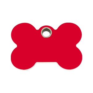Placa para perro mediana diseño Hueso rojo en plástico plano