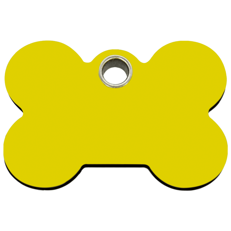Vue avant - Médaille personnalisable pour chien Red Dingo Os Jaune Talla L - 04-BN-YE-LG
