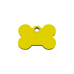 Placa para gato Hueso amarillo plástico plano pequeña