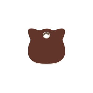 Placa para gato pequeña diseño cabeza de gato marrón
