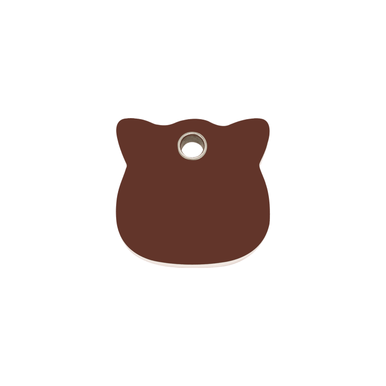 Vue avant - Médaille personnalisable Red Dingo pour chat - Tête de chat brun - Talla S