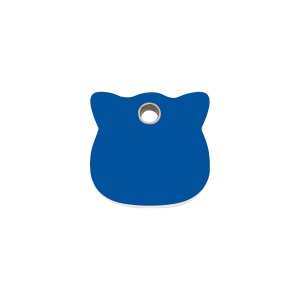 Placa para gato pequeña cabeza azul oscuro plástico plano