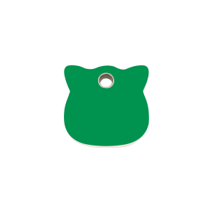 Placa para gato pequeña cabeza verde plástico plano