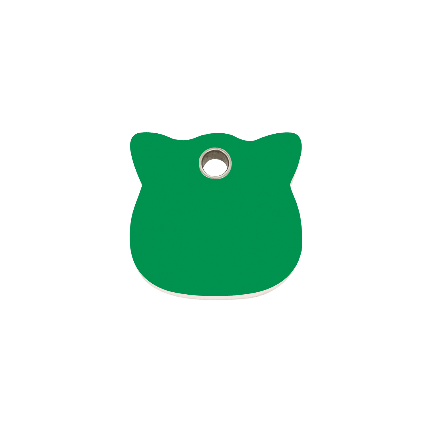 Vue avant - Médaille personnalisée pour chat Red Dingo - Colección Plastique Plat - Tête de chat - Vert - Talla S