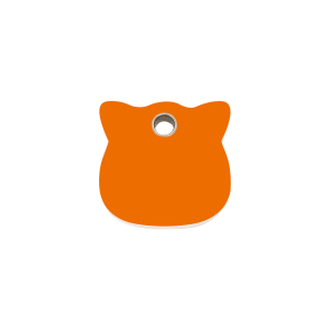 Placa para gato pequeña cabeza naranja plástico plano