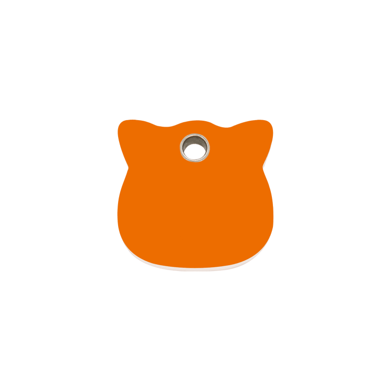 Vue avant - Médaille personnalisée pour chat Red Dingo - Plastique plat orange - Talla S - Gravure incluse