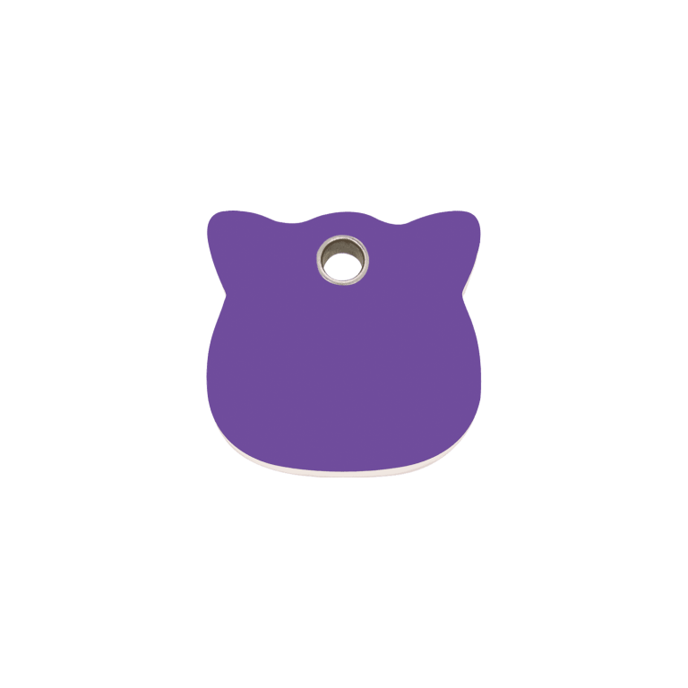Vue avant - Médaille personnalisée pour chat Red Dingo violet - Gravure incluse - Talla S