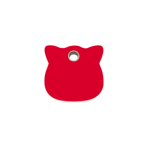 Placa para gato pequeña cabeza roja plástico plano