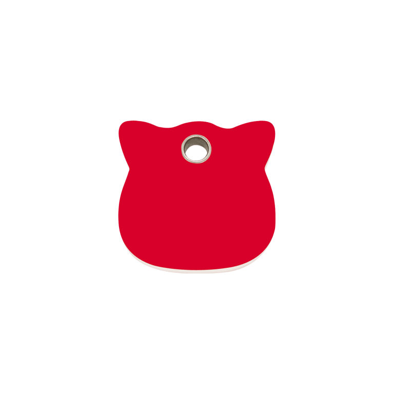 Vue avant - Médaille personnalisée pour chat Red Dingo - Plastique plat rouge - Talla S - Gravure incluse