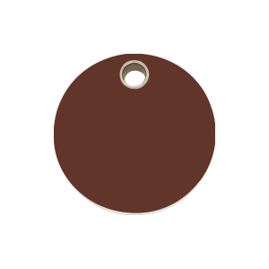 Placa para perro círculo plástico plano marrón mediana