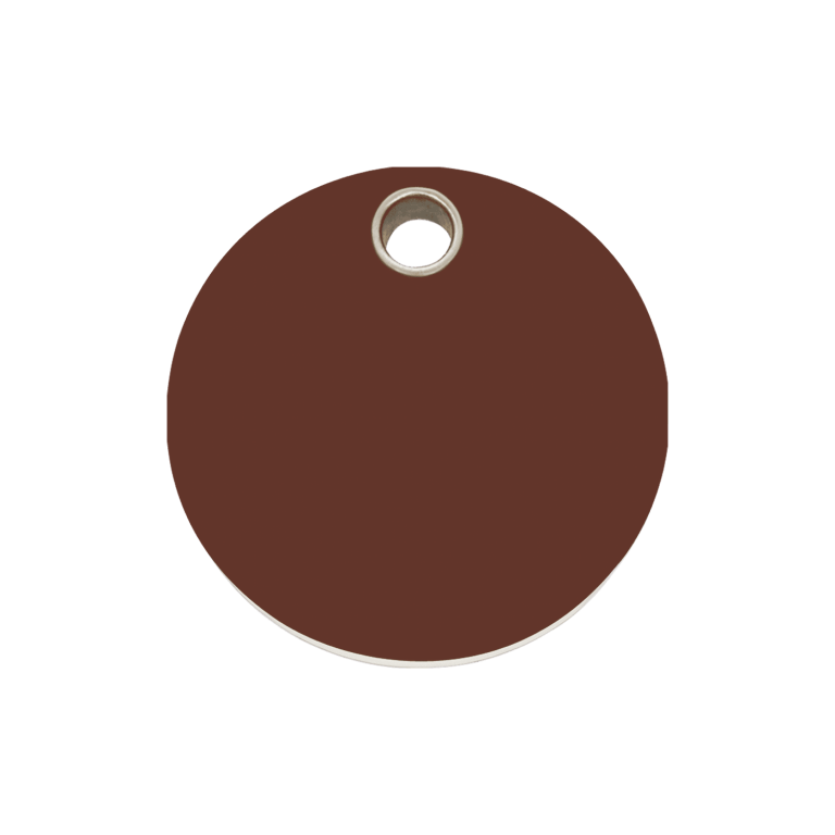 Vue avant - Médaille personnalisable pour chien Red Dingo - Plastique plat brun - Talla M - Gravure incluse
