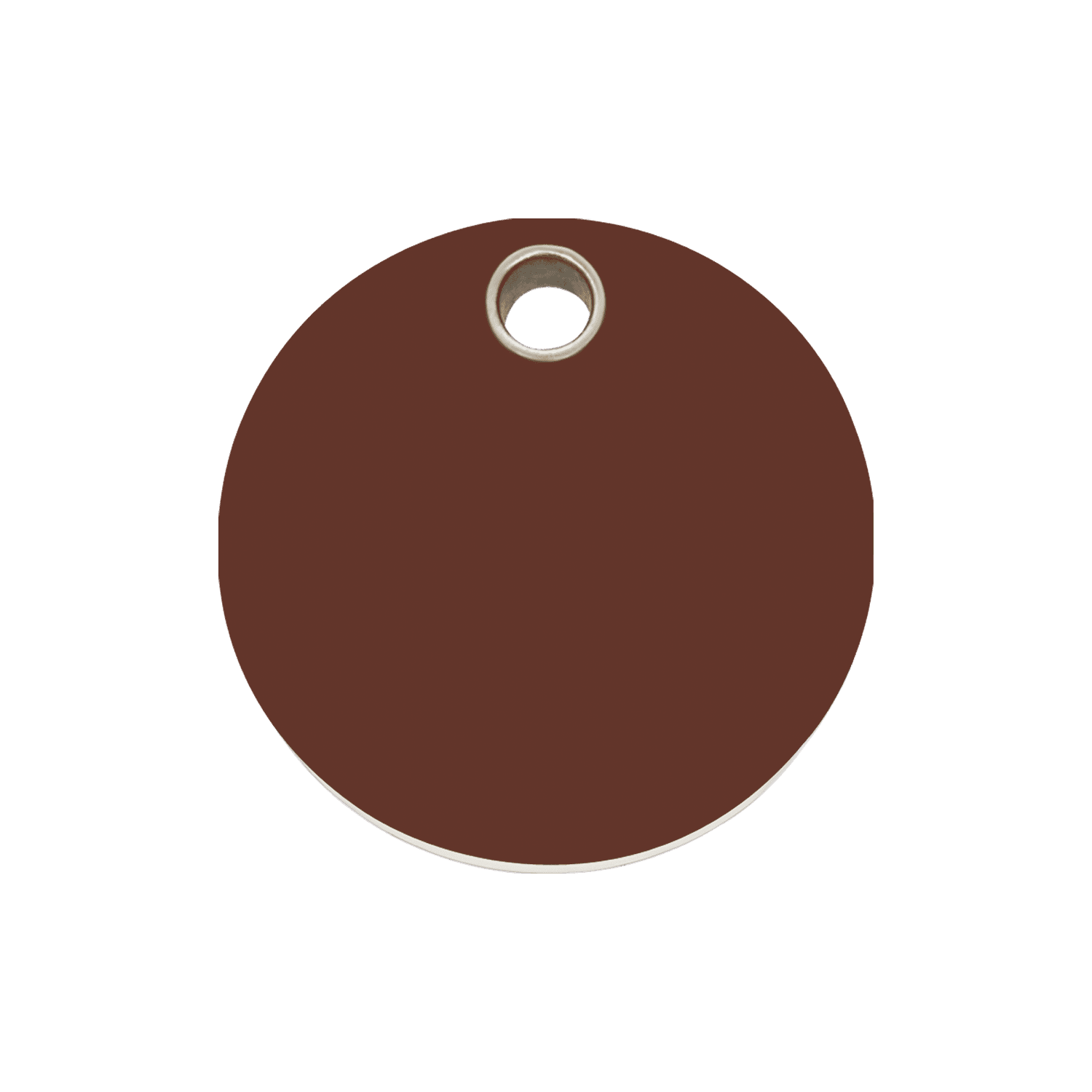 Vue avant - Médaille personnalisable pour chien Red Dingo - Plastique plat brun - Talla M - Gravure incluse