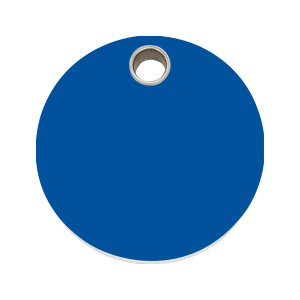 Placa para perro grande círculo plástico plano azul oscuro