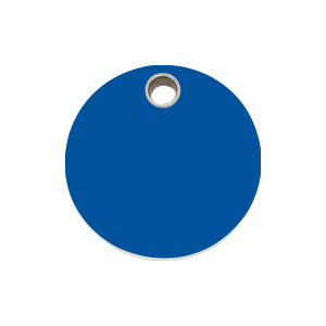 Placa para perro círculo plástico plano azul oscuro mediana