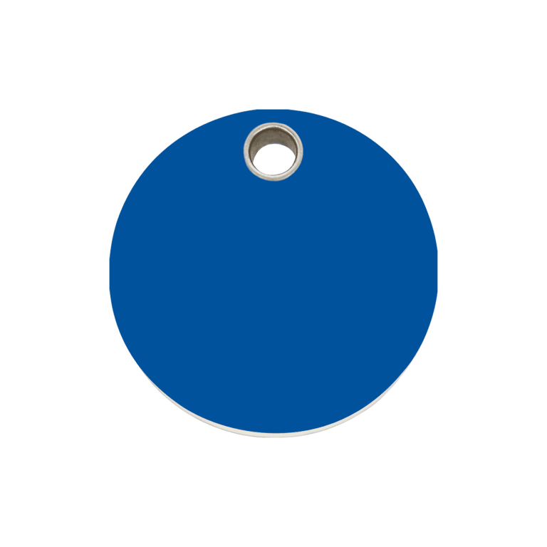 Vue avant - Médaille personnalisable pour chien Red Dingo Plastique plat Cercle Bleu foncé - Talla M