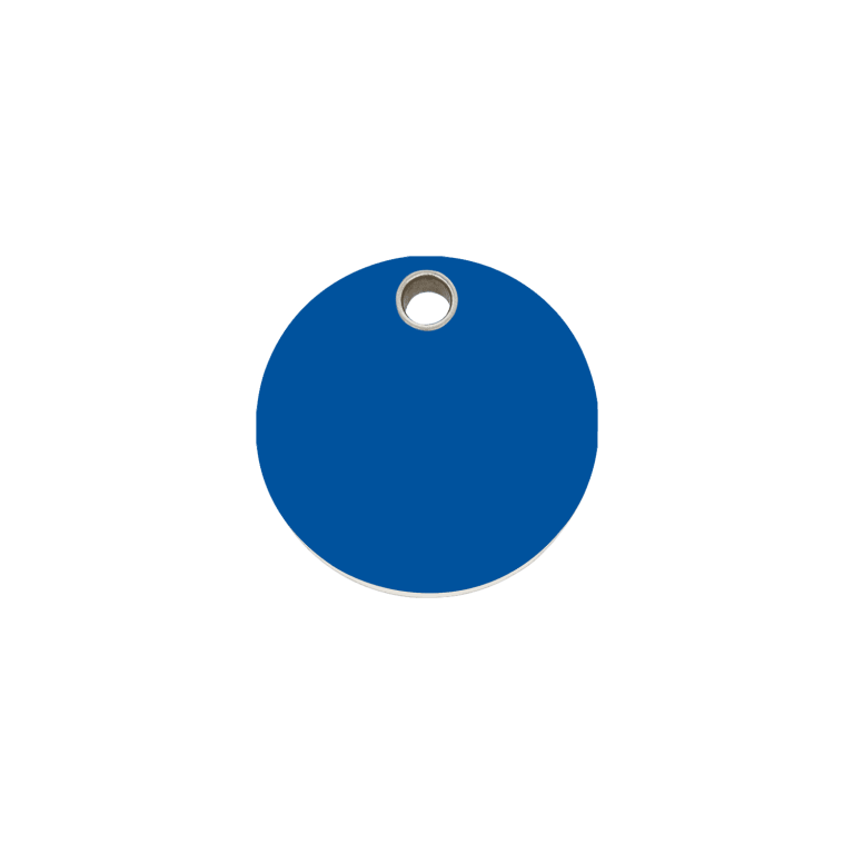 Vue avant - Médaille personnalisée pour chien/chat Red Dingo Plastique plat Cercle Bleu foncé - Talla S