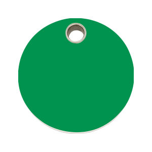 Placa para perro grande círculo plástico plano verde