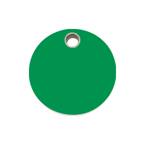 Placa para perro círculo plástico plano verde mediana