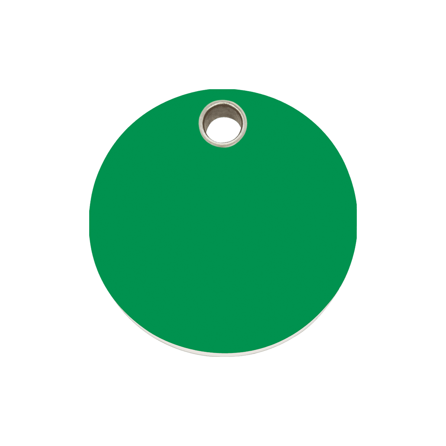 Vue avant - Médaille personnalisée pour chien - Red Dingo 04-CL-GR-ME - Cercle vert - Talla M