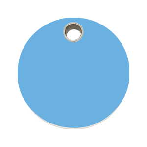 Placa para perro grande círculo plástico plano azul claro