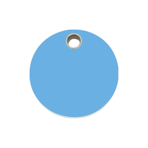 Placa para perro círculo plástico plano azul claro mediana