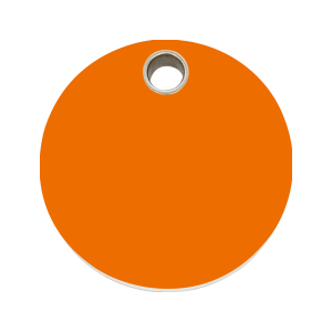 Placa para perro grande círculo plástico plano naranja