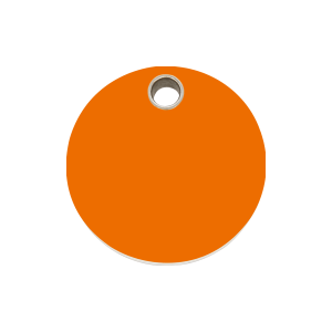 Placa para perro círculo plástico plano naranja mediana